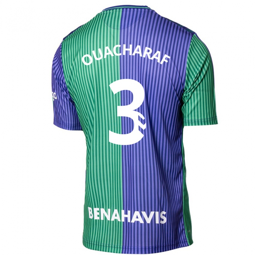 Herren Bilal Ouacharaf #3 Grün Blau Auswärtstrikot Trikot 2023/24 T-Shirt Österreich