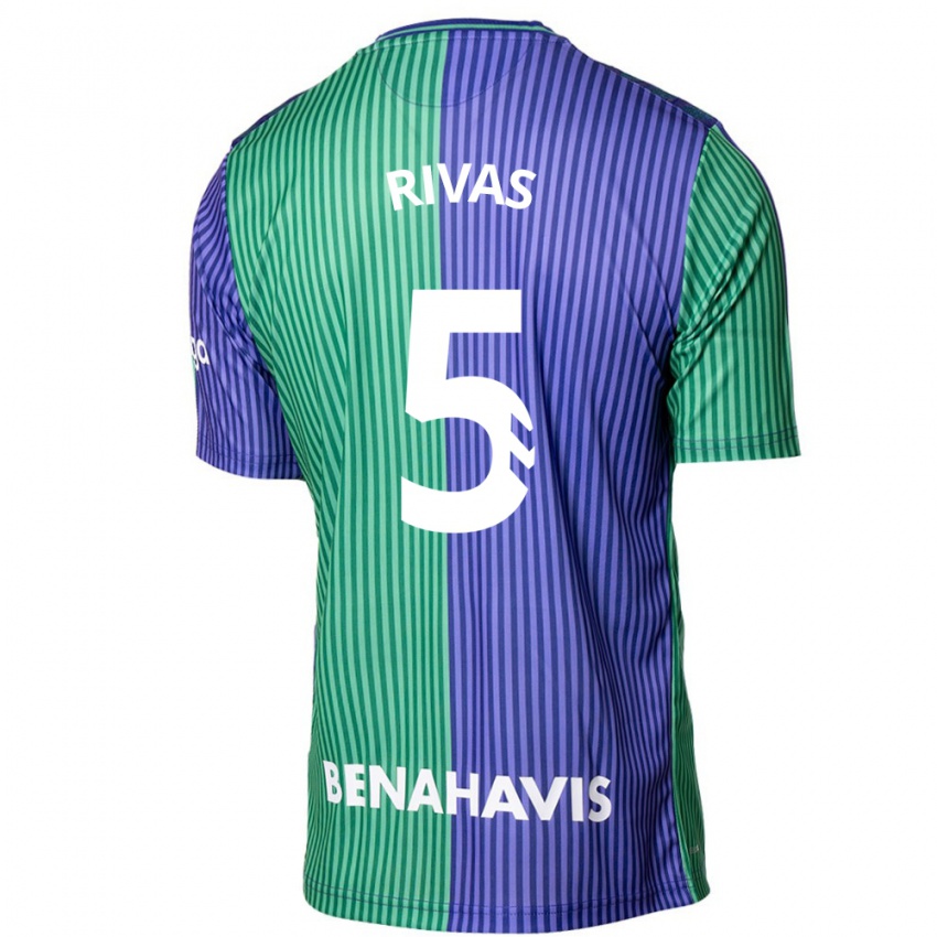 Herren Juande Rivas #5 Grün Blau Auswärtstrikot Trikot 2023/24 T-Shirt Österreich