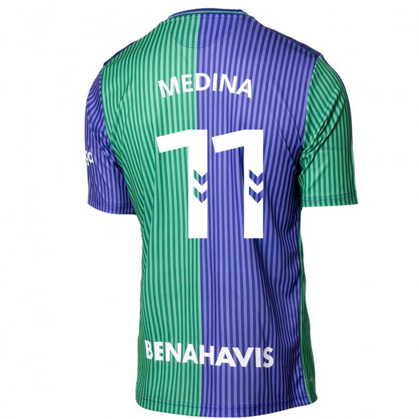 Herren Kevin Medina #11 Grün Blau Auswärtstrikot Trikot 2023/24 T-Shirt Österreich