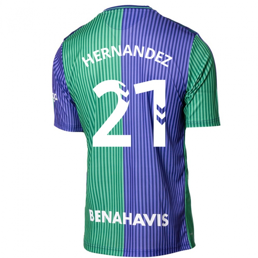 Herren Juan Hernández #21 Grün Blau Auswärtstrikot Trikot 2023/24 T-Shirt Österreich