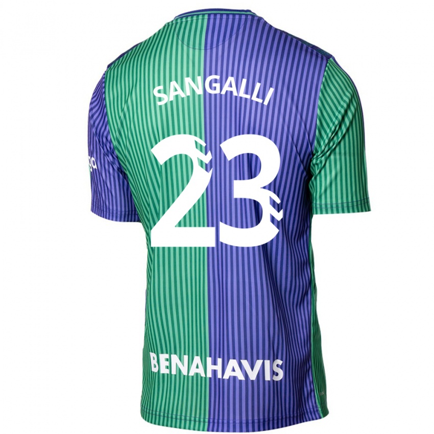 Herren Luca Sangalli #23 Grün Blau Auswärtstrikot Trikot 2023/24 T-Shirt Österreich