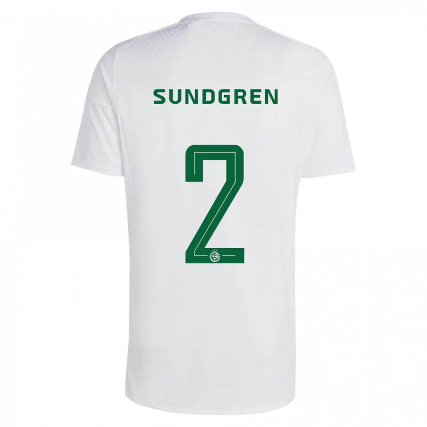 Herren Daniel Sundgren #2 Grün Blau Auswärtstrikot Trikot 2023/24 T-Shirt Österreich