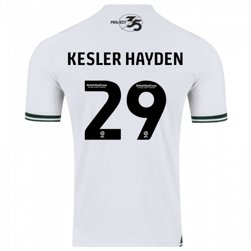 Herren Kaine Kesler-Hayden #29 Weiß Auswärtstrikot Trikot 2023/24 T-Shirt Österreich