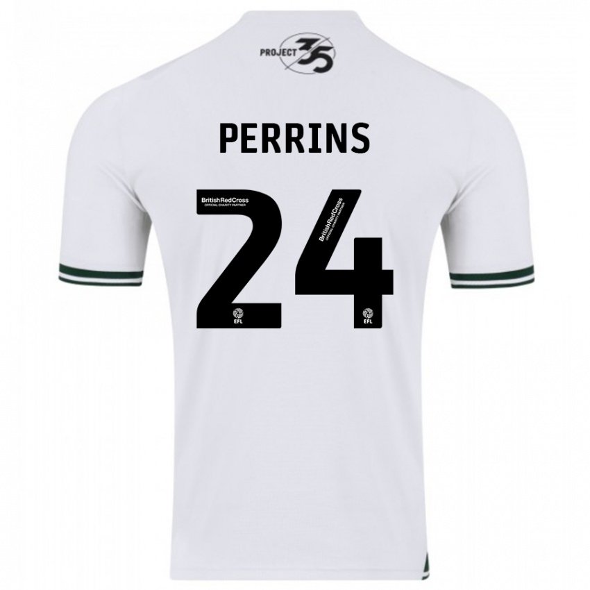 Herren Grace Perrins #24 Weiß Auswärtstrikot Trikot 2023/24 T-Shirt Österreich