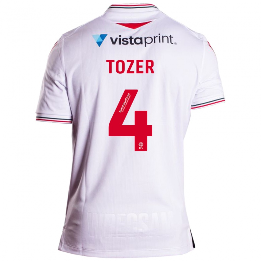 Herren Ben Tozer #4 Weiß Auswärtstrikot Trikot 2023/24 T-Shirt Österreich