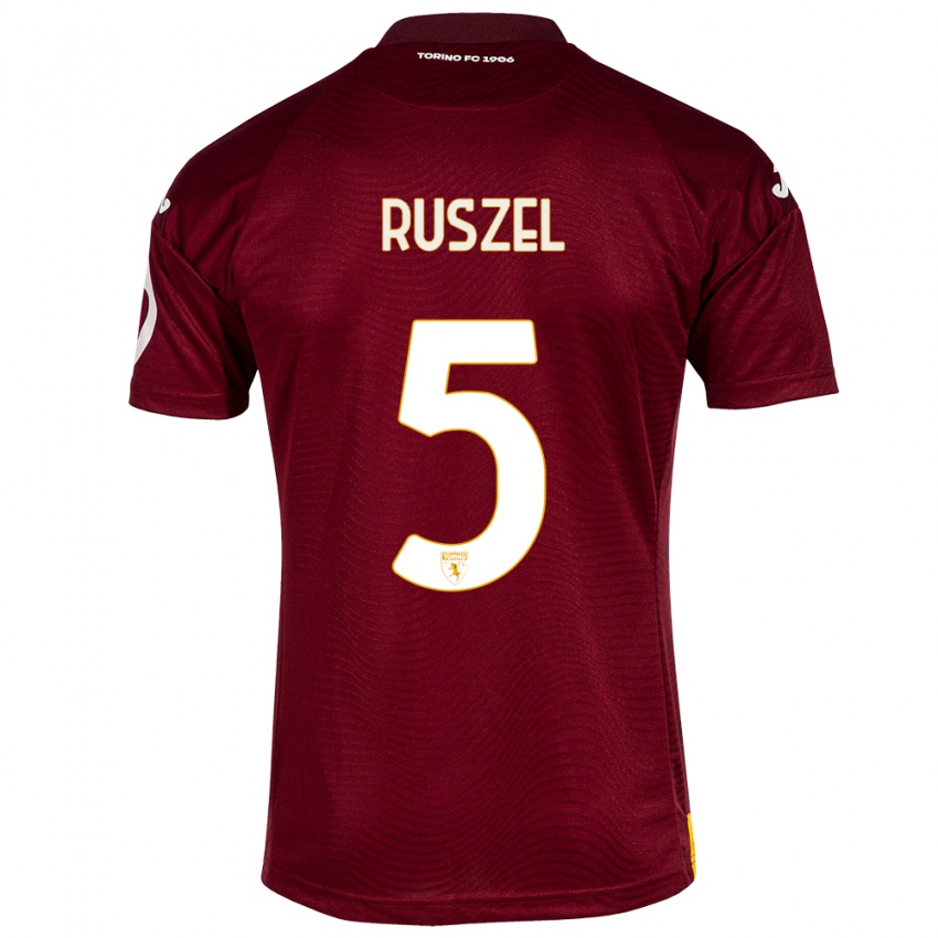 Damen Marcel Ruszel #5 Dunkelrot Heimtrikot Trikot 2023/24 T-Shirt Österreich
