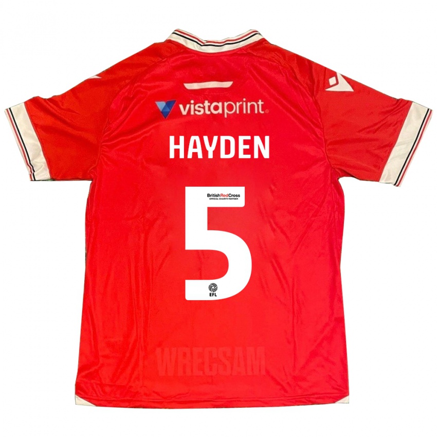 Damen Aaron Hayden #5 Rot Heimtrikot Trikot 2023/24 T-Shirt Österreich