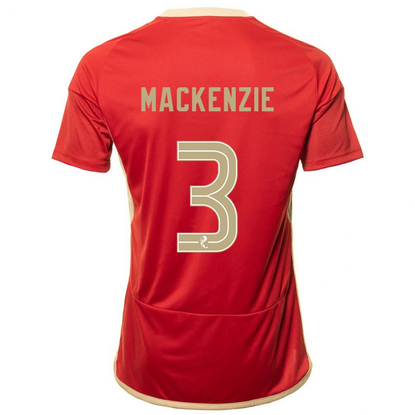 Damen Jack Mackenzie #3 Rot Heimtrikot Trikot 2023/24 T-Shirt Österreich