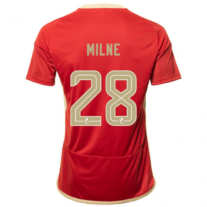 Damen Jack Milne #28 Rot Heimtrikot Trikot 2023/24 T-Shirt Österreich