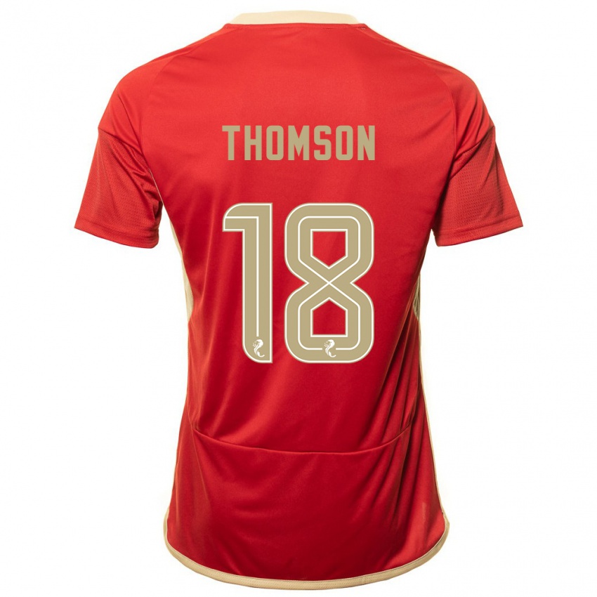 Damen Eva Thomson #18 Rot Heimtrikot Trikot 2023/24 T-Shirt Österreich