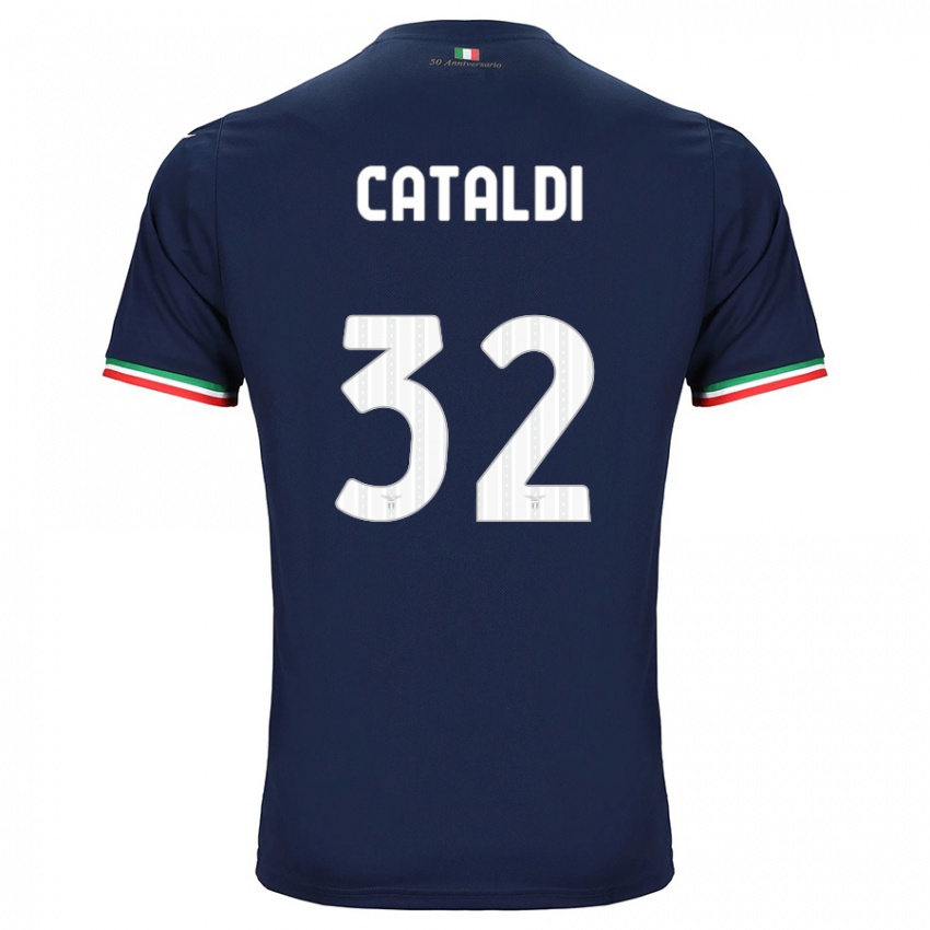 Damen Danilo Cataldi #32 Marine Auswärtstrikot Trikot 2023/24 T-Shirt Österreich