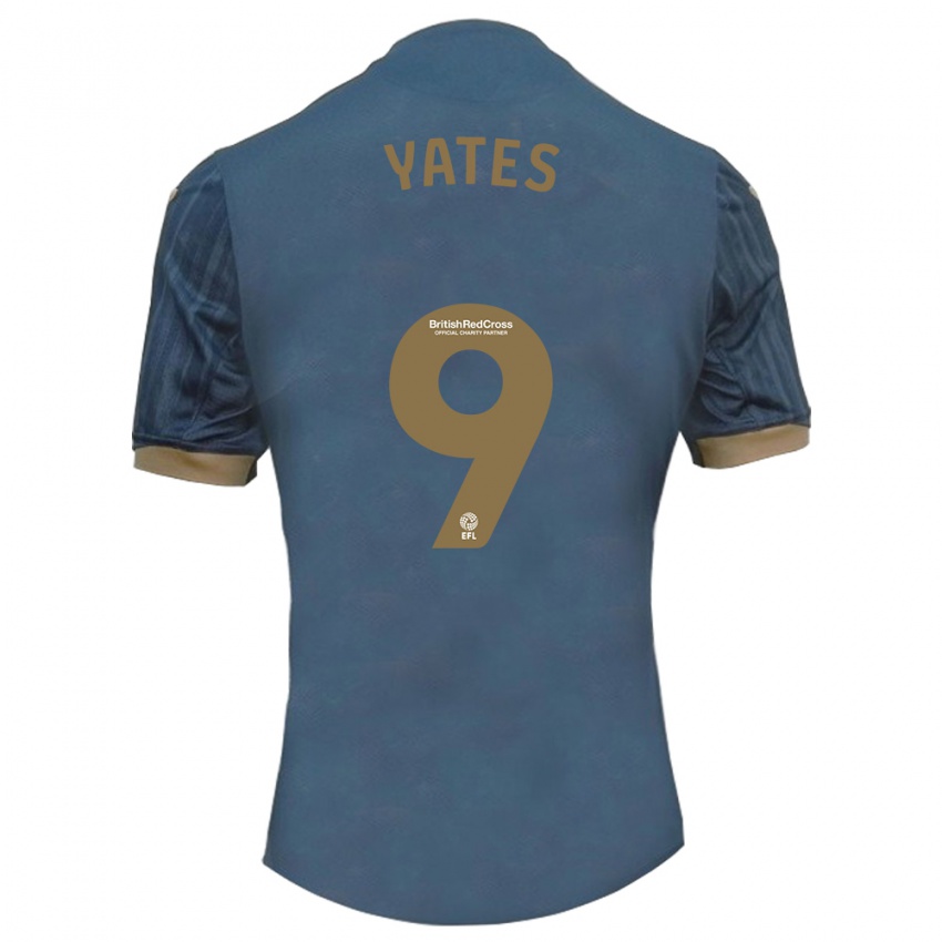Damen Jerry Yates #9 Dunkles Blaugrün Auswärtstrikot Trikot 2023/24 T-Shirt Österreich