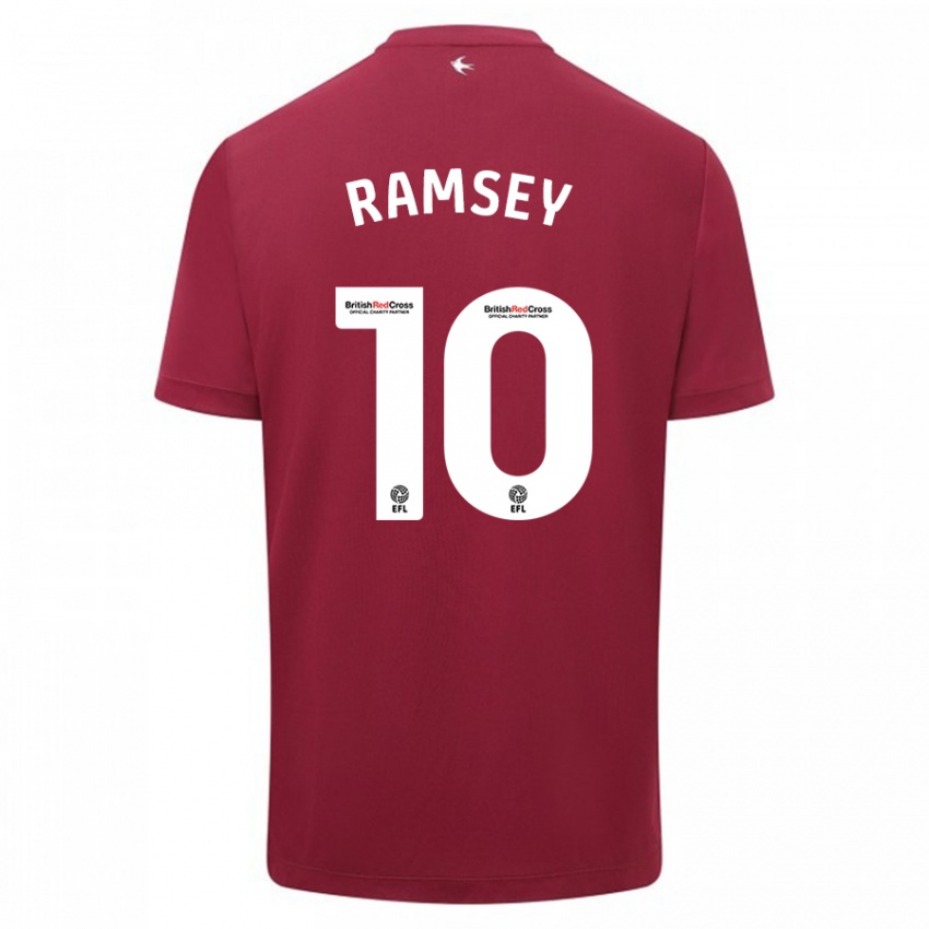 Damen Aaron Ramsey #10 Rot Auswärtstrikot Trikot 2023/24 T-Shirt Österreich