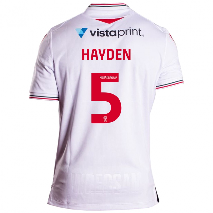 Damen Aaron Hayden #5 Weiß Auswärtstrikot Trikot 2023/24 T-Shirt Österreich