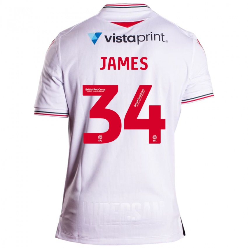 Damen Aaron James #34 Weiß Auswärtstrikot Trikot 2023/24 T-Shirt Österreich