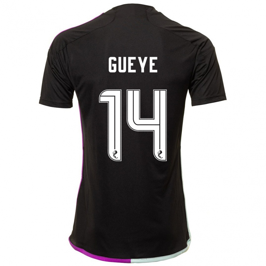 Damen Pape Habib Gueye #14 Schwarz Auswärtstrikot Trikot 2023/24 T-Shirt Österreich