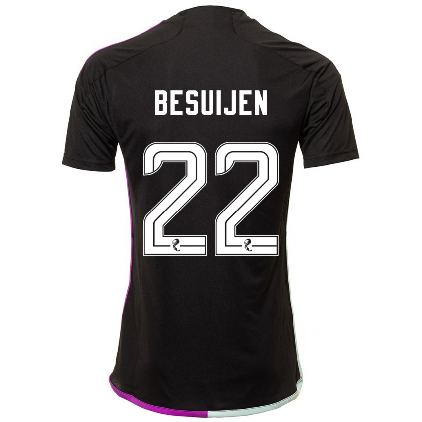 Damen Vicente Besuijen #22 Schwarz Auswärtstrikot Trikot 2023/24 T-Shirt Österreich