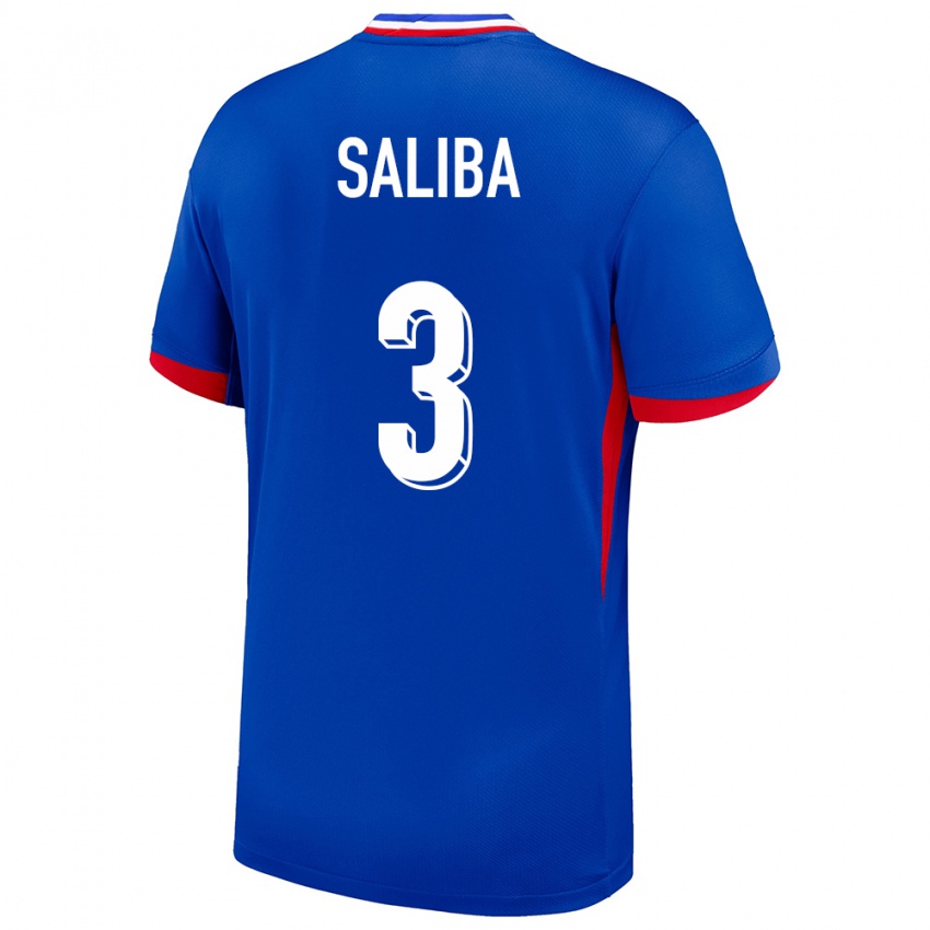 Kinder Frankreich William Saliba #3 Blau Heimtrikot Trikot 24-26 T-Shirt Österreich