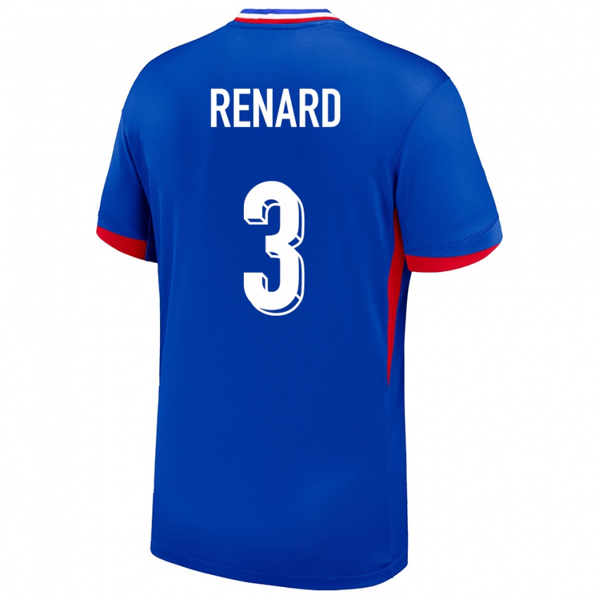 Kinder Frankreich Wendie Renard #3 Blau Heimtrikot Trikot 24-26 T-Shirt Österreich
