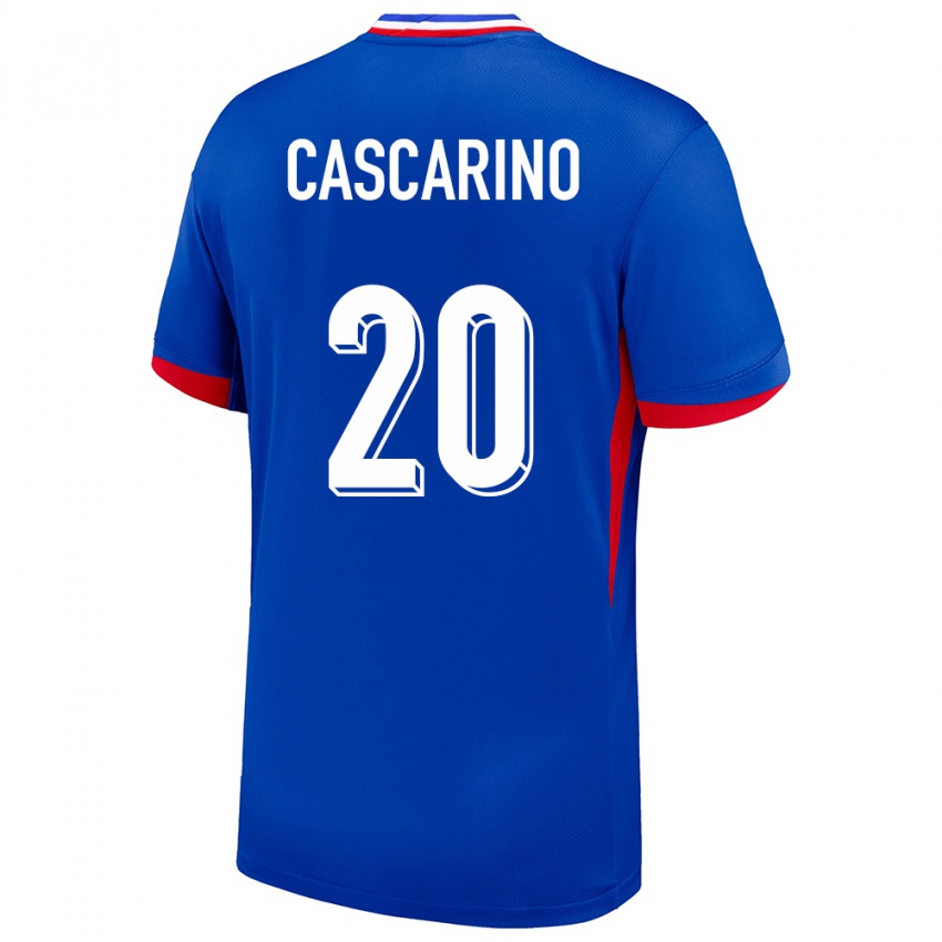 Kinder Frankreich Delphine Cascarino #20 Blau Heimtrikot Trikot 24-26 T-Shirt Österreich