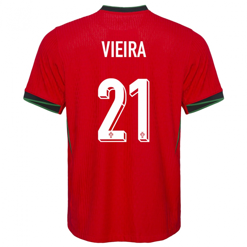 Kinder Portugal Fabio Vieira #21 Rot Heimtrikot Trikot 24-26 T-Shirt Österreich