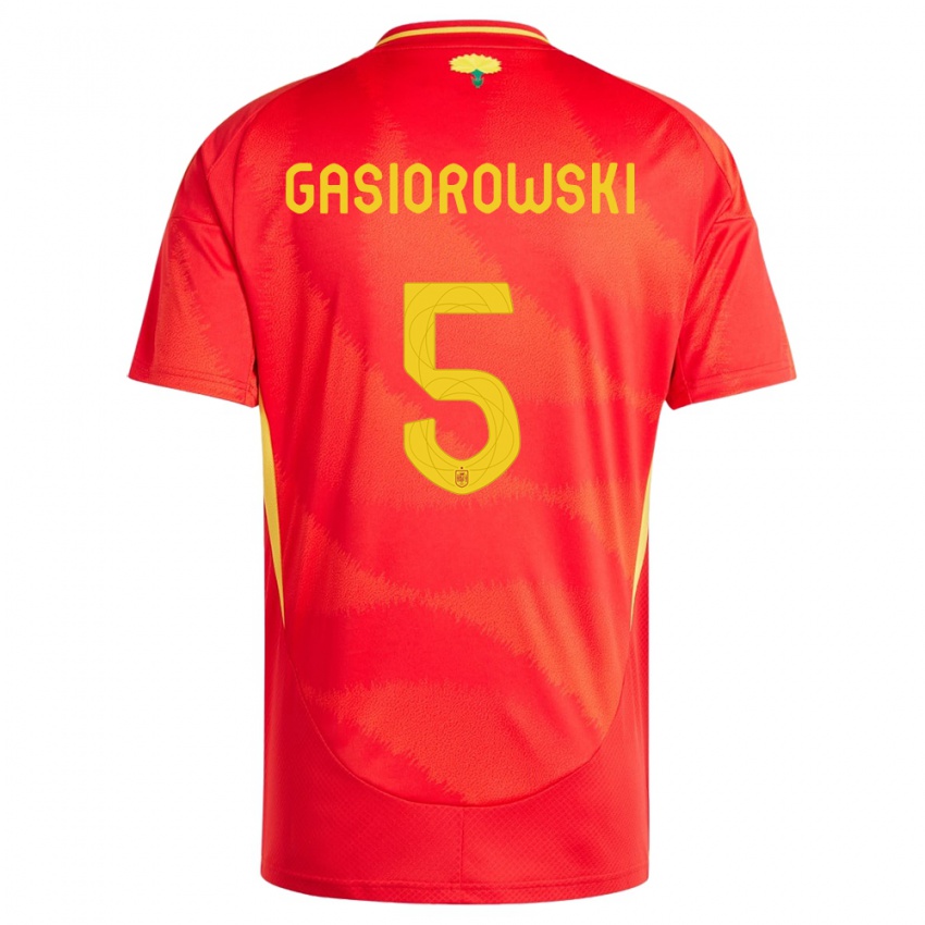 Kinder Spanien Yarek Gasiorowski #5 Rot Heimtrikot Trikot 24-26 T-Shirt Österreich