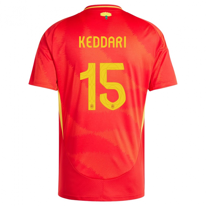 Kinder Spanien Wassim Keddari #15 Rot Heimtrikot Trikot 24-26 T-Shirt Österreich