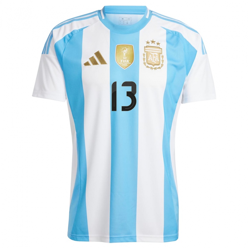 Kinder Argentinien Marcelo Herrera #13 Weiß Blau Heimtrikot Trikot 24-26 T-Shirt Österreich