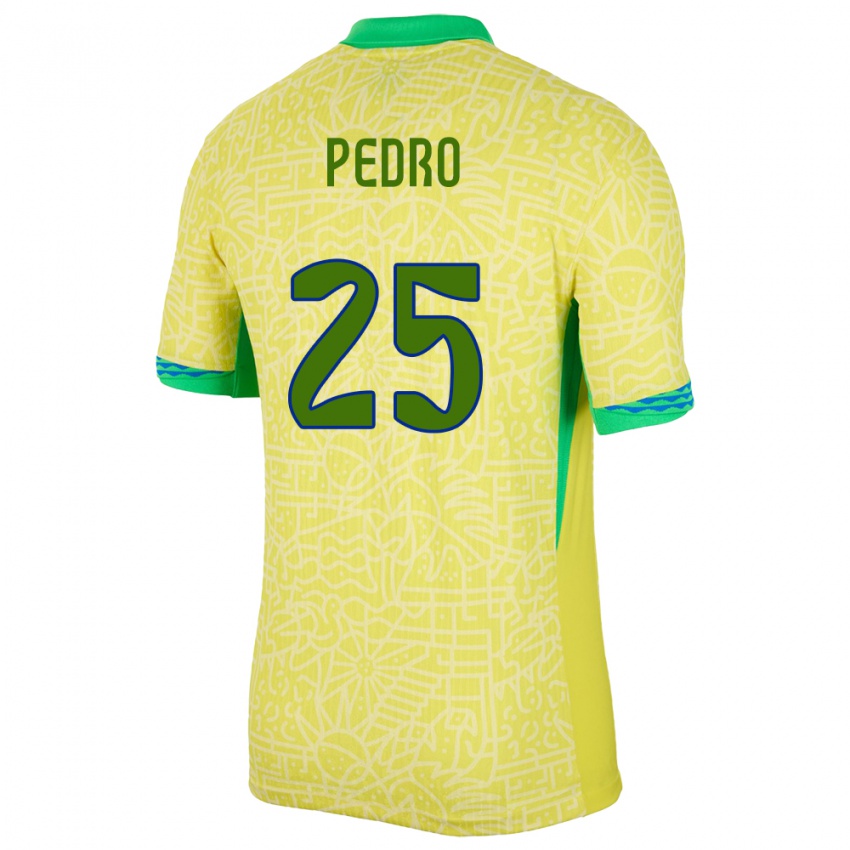 Kinder Brasilien Pedro #25 Gelb Heimtrikot Trikot 24-26 T-Shirt Österreich