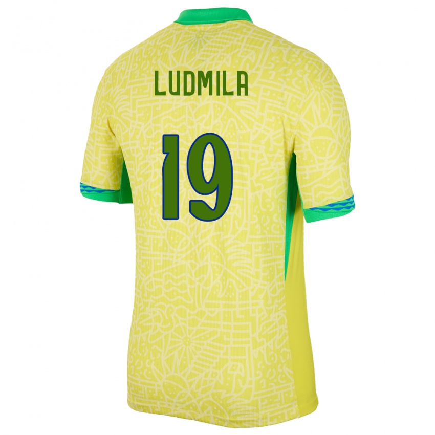 Kinder Brasilien Ludmila #19 Gelb Heimtrikot Trikot 24-26 T-Shirt Österreich