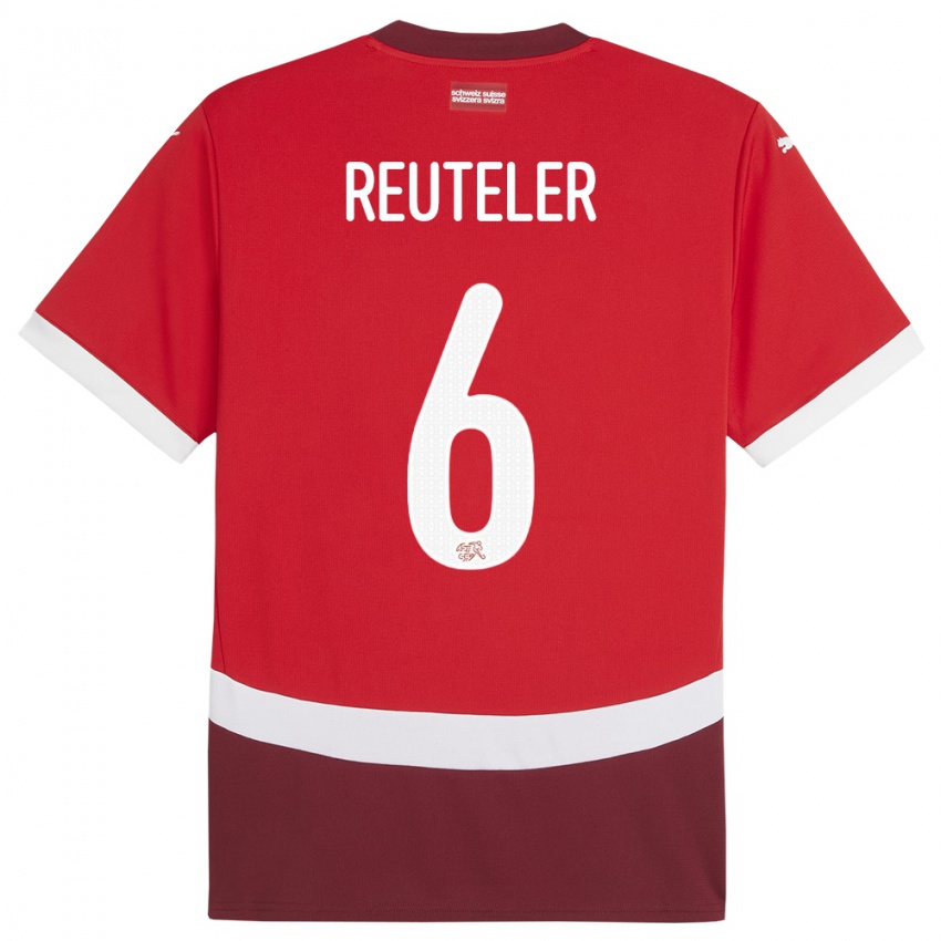 Kinder Schweiz Geraldine Reuteler #6 Rot Heimtrikot Trikot 24-26 T-Shirt Österreich