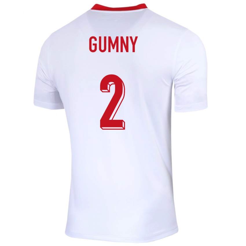 Kinder Polen Robert Gumny #2 Weiß Heimtrikot Trikot 24-26 T-Shirt Österreich