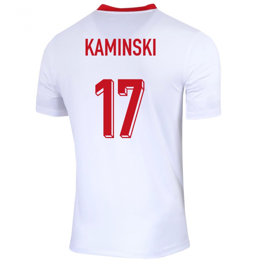 Kinder Polen Jakub Kaminski #17 Weiß Heimtrikot Trikot 24-26 T-Shirt Österreich
