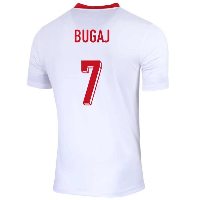 Kinder Polen Dawid Bugaj #7 Weiß Heimtrikot Trikot 24-26 T-Shirt Österreich