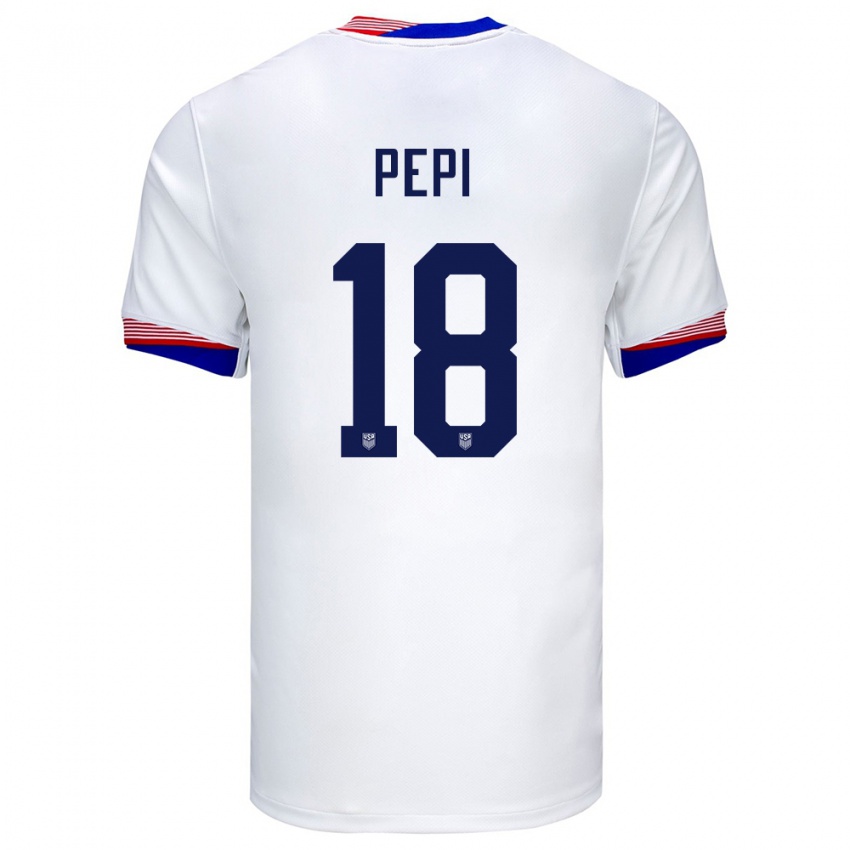 Kinder Vereinigte Staaten Ricardo Pepi #18 Weiß Heimtrikot Trikot 24-26 T-Shirt Österreich