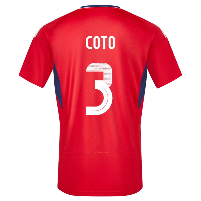 Kinder Costa Rica Maria Coto #3 Rot Heimtrikot Trikot 24-26 T-Shirt Österreich