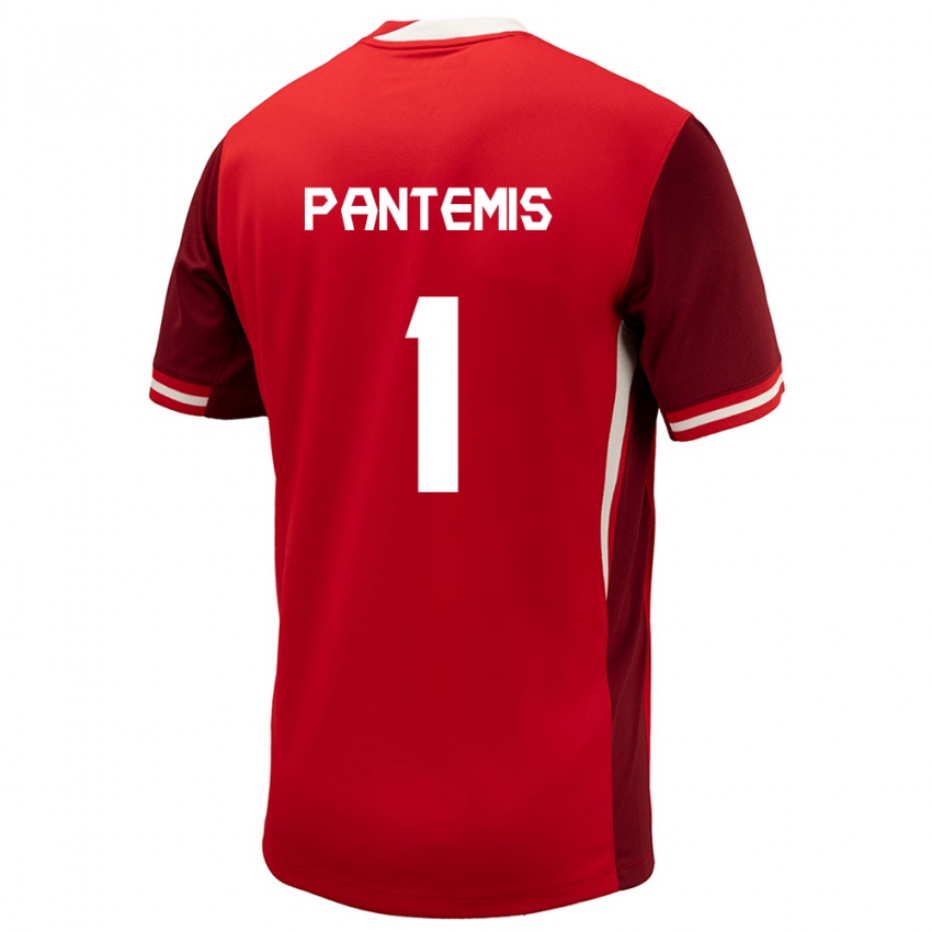 Kinder Kanada James Pantemis #1 Rot Heimtrikot Trikot 24-26 T-Shirt Österreich