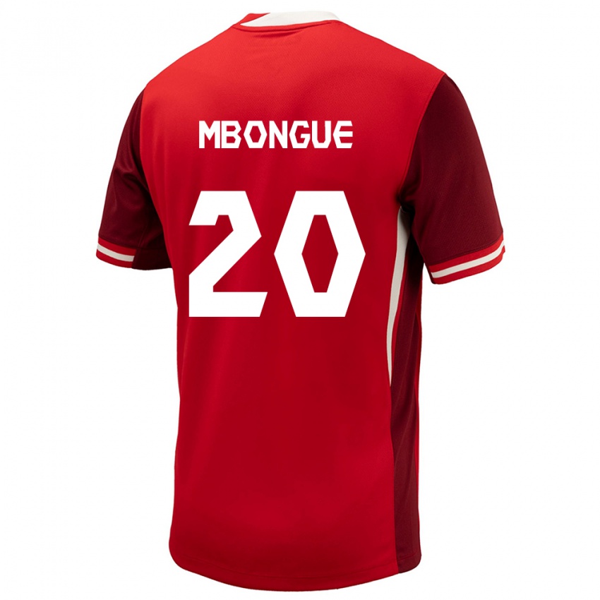 Kinder Kanada Hugo Mbongue #20 Rot Heimtrikot Trikot 24-26 T-Shirt Österreich