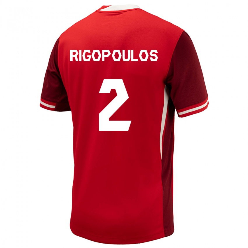 Kinder Kanada Theo Rigopoulos #2 Rot Heimtrikot Trikot 24-26 T-Shirt Österreich