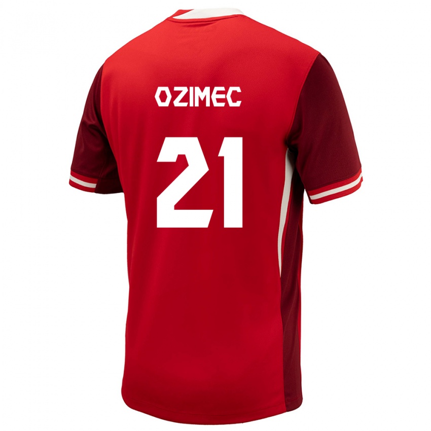 Kinder Kanada Lucas Ozimec #21 Rot Heimtrikot Trikot 24-26 T-Shirt Österreich