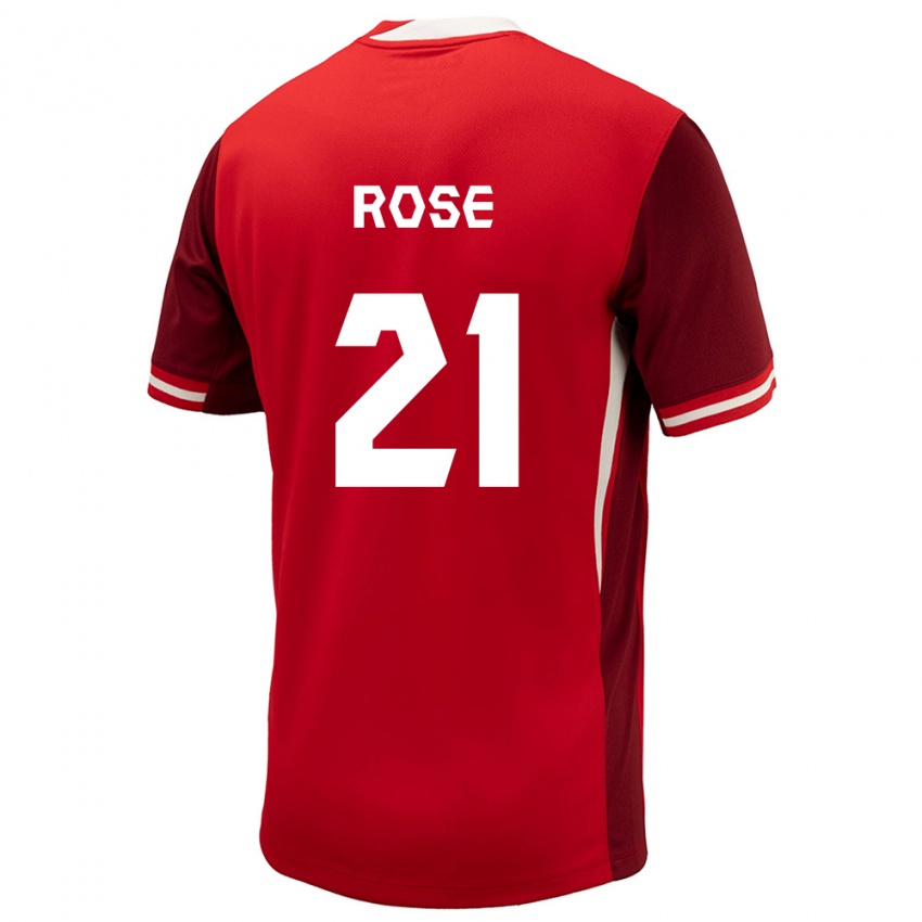 Kinder Kanada Jade Rose #21 Rot Heimtrikot Trikot 24-26 T-Shirt Österreich