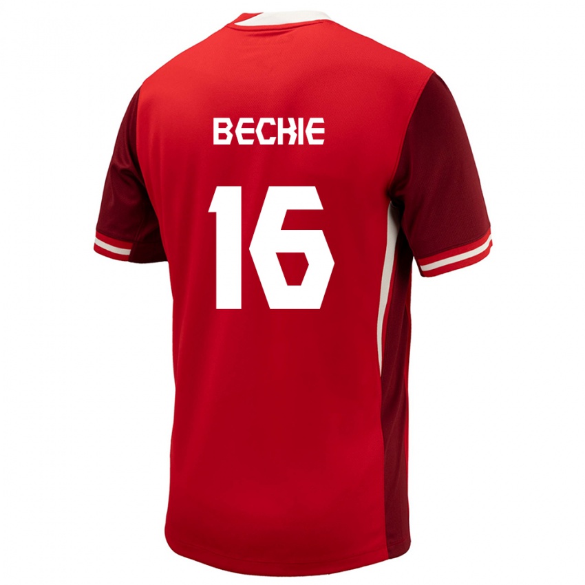 Kinder Kanada Janine Beckie #16 Rot Heimtrikot Trikot 24-26 T-Shirt Österreich