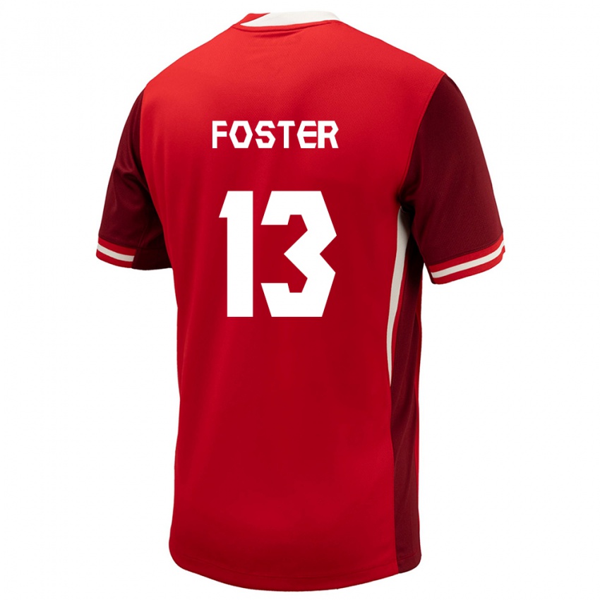 Kinder Kanada Rylee Foster #13 Rot Heimtrikot Trikot 24-26 T-Shirt Österreich