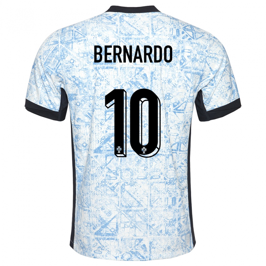 Kinder Portugal Bernardo Silva #10 Cremeblau Auswärtstrikot Trikot 24-26 T-Shirt Österreich