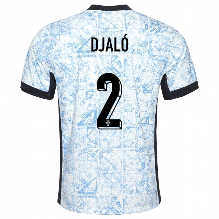 Kinder Portugal Tiago Djalo #2 Cremeblau Auswärtstrikot Trikot 24-26 T-Shirt Österreich