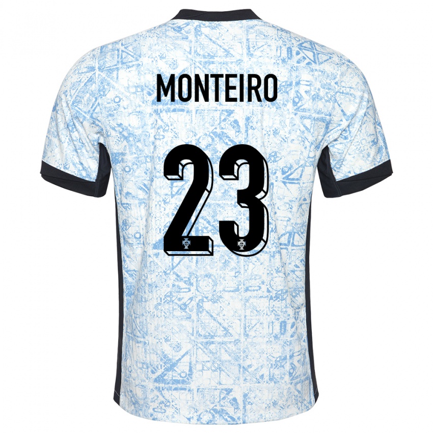 Kinder Portugal David Monteiro #23 Cremeblau Auswärtstrikot Trikot 24-26 T-Shirt Österreich
