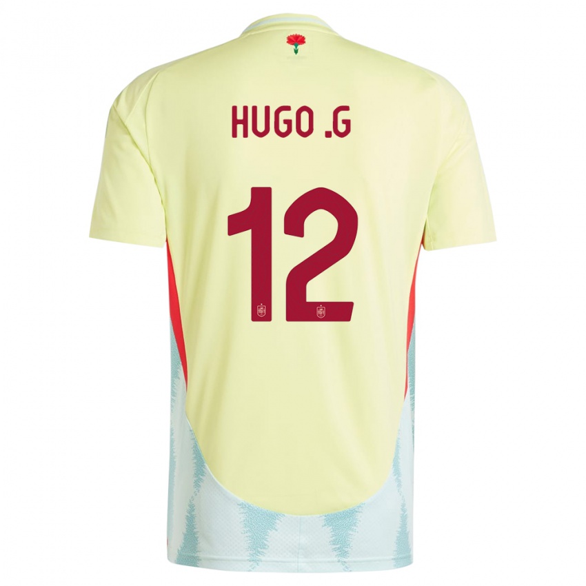 Kinder Spanien Hugo Guillamon #12 Gelb Auswärtstrikot Trikot 24-26 T-Shirt Österreich