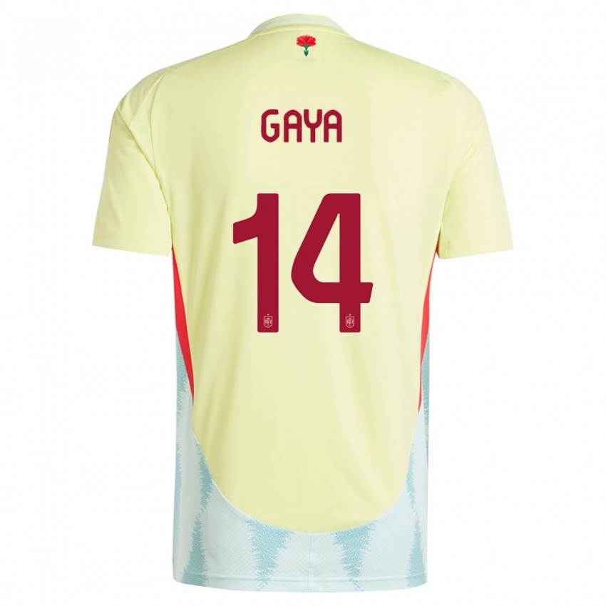 Kinder Spanien Jose Gaya #14 Gelb Auswärtstrikot Trikot 24-26 T-Shirt Österreich