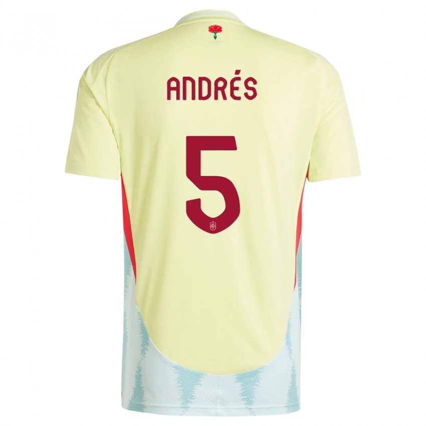 Kinder Spanien Ivana Andres #5 Gelb Auswärtstrikot Trikot 24-26 T-Shirt Österreich