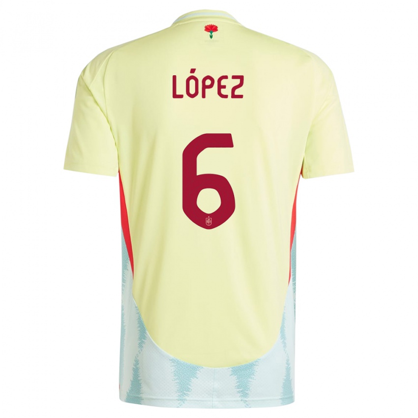 Kinder Spanien Maitane Lopez #6 Gelb Auswärtstrikot Trikot 24-26 T-Shirt Österreich